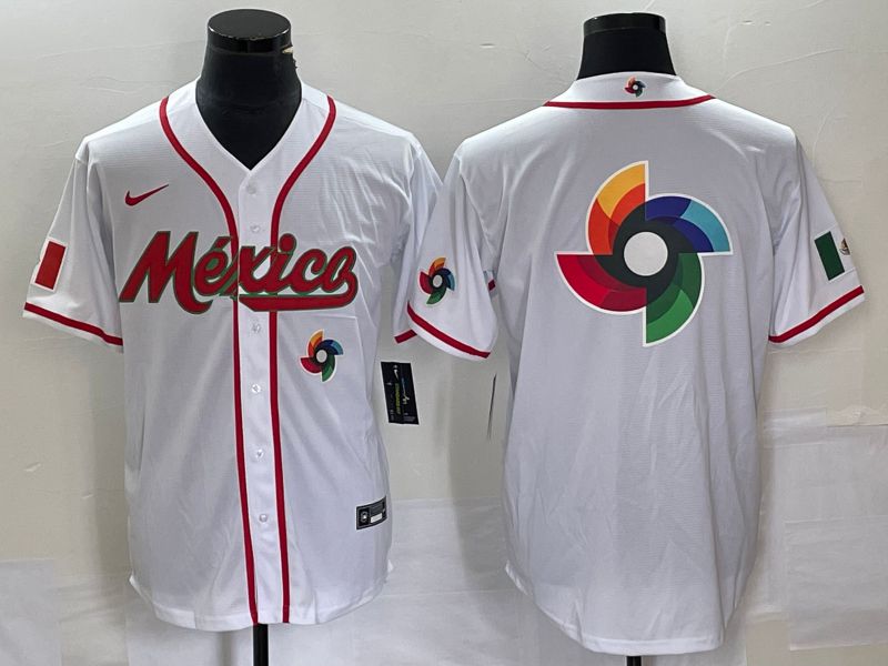Men 2023 World Cub Mexico Blank White Nike MLB Jersey3->more jerseys->MLB Jersey